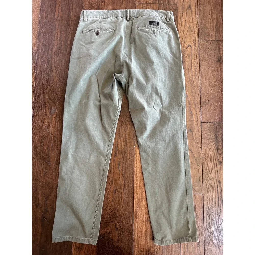 Banana Republic Fulton Chino Pants Mens 36x32 Olive Green Slim Fit Cotton